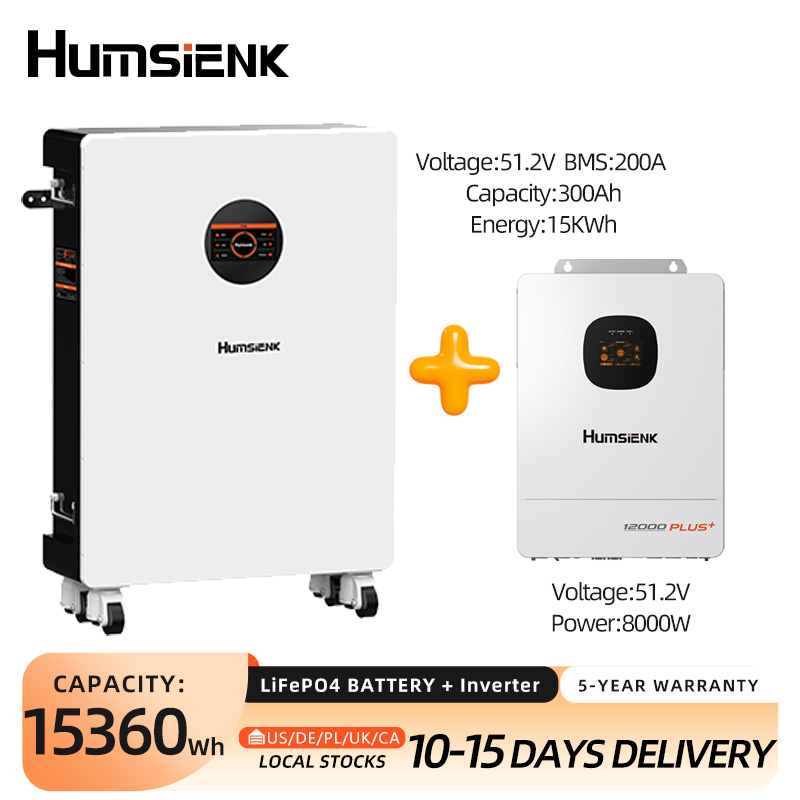 Mppt Hybrid Inverter 48V 8Kw 3 Phase - Batterie LiFePO4 Bluetooth Humsienk 48V 300Ah