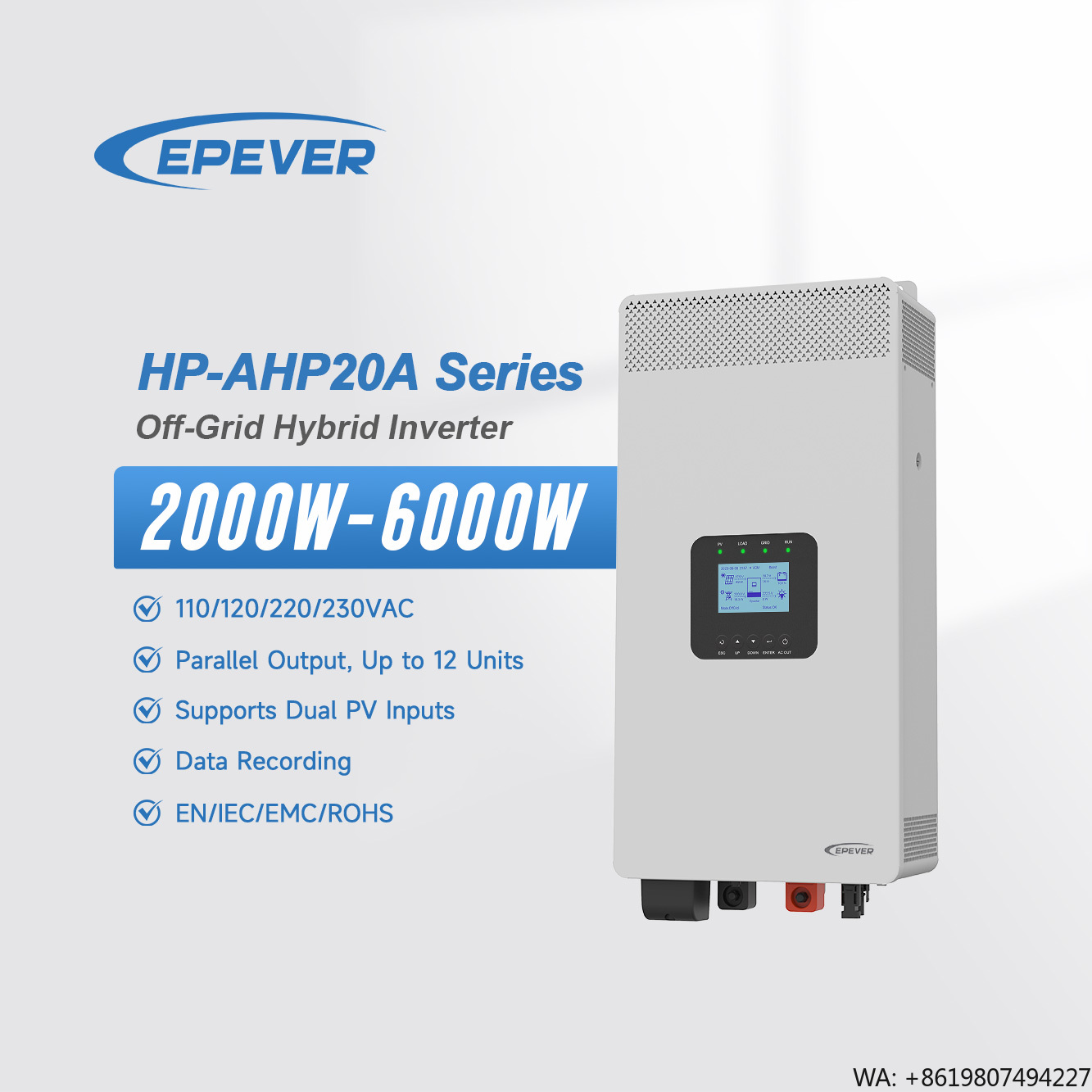 Hybrid Solar Inverter 5.5Kw Mppt 48V - Onduleur solaire hybride MPPT Epever DC
