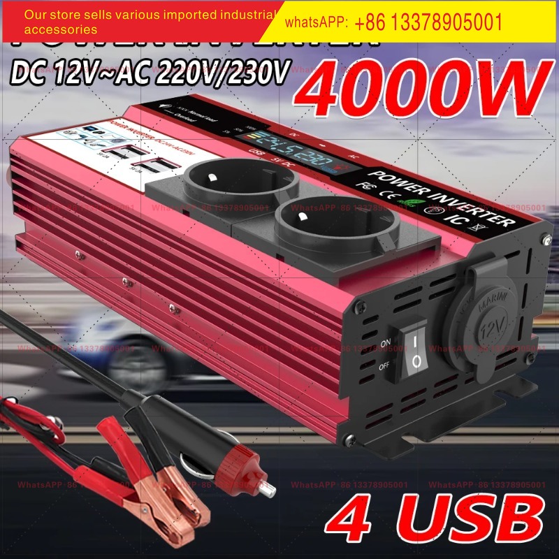 Power Inverter 12V 220V 4000W Continuous - Convertisseur de courant 12V vers 220V