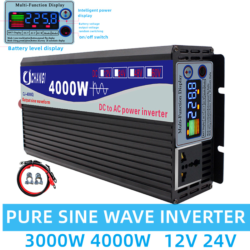 Inverter Pure Sine Wave 60Hz 120V 3000W - Onduleur à onde sinusoïdale Pure 12v