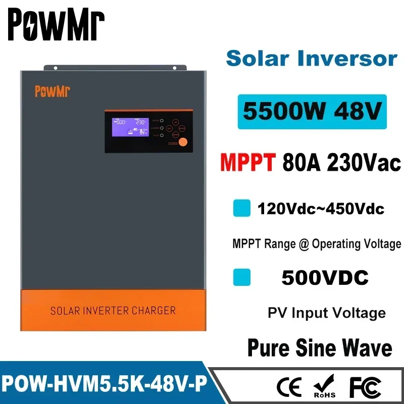 Convertisseur solaire hybride  - Hybrid Solar Inverter 5.5Kw Mppt 48V avis et prix