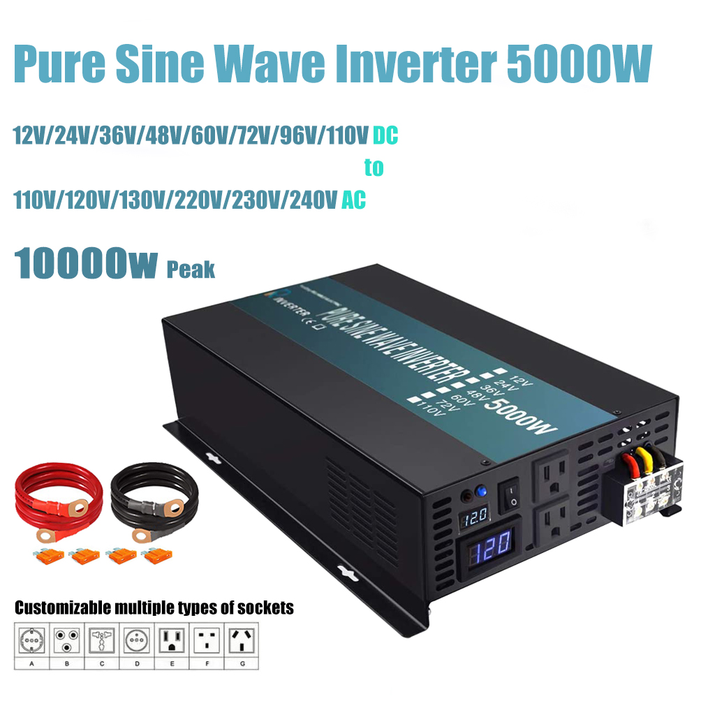 Onduleur à onde sinusoïdale pu - Pure Sine Wave Inverter 5000W 48V 220V avis et prix