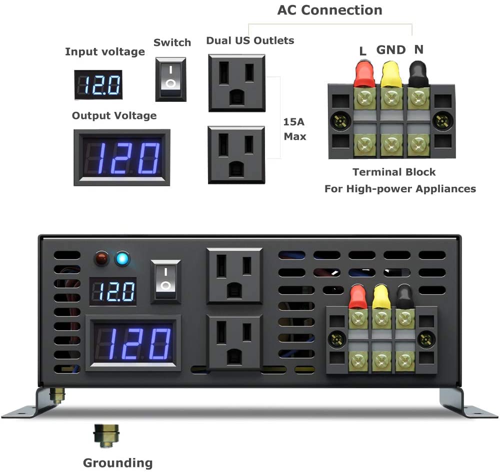 Onduleur à onde sinusoïdale pu - Pure Sine Wave Inverter 5000W 48V 220V avis et prix