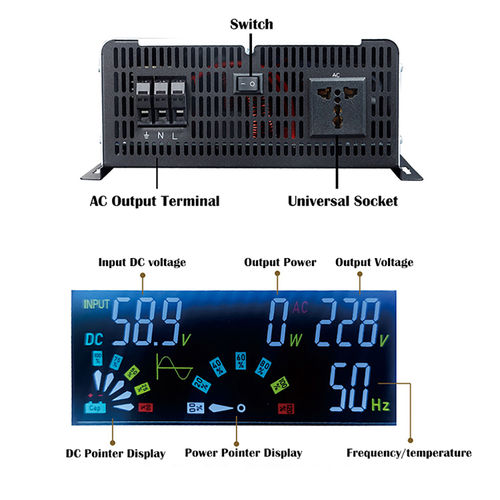 Onduleur à onde sinusoïdale pu - Pure Sine Wave Inverter 5000W 48V 220V avis et prix