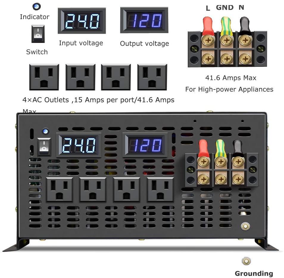 Onduleur solaire à onde sinuso - Pure Sine Wave Inverter 5000W 48V 220V avis et prix