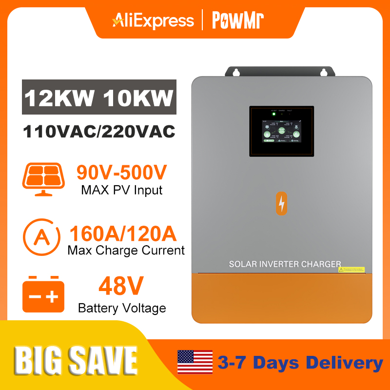 Onduleur hybride solaire PowMr - Split Phase Inverter 10Kw 110V 220V avis et prix